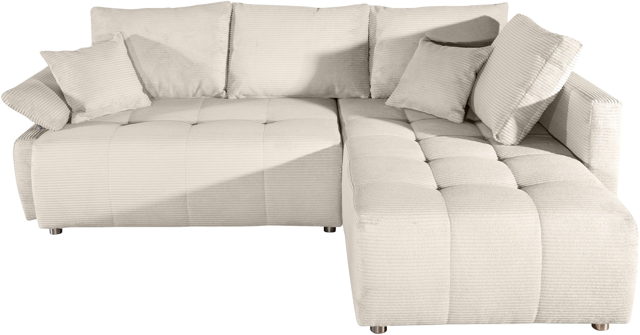 COLLECTION AB Ecksofa Funtastic, Breite 213 cm, mit Schlaffunktion, Bettkasten, Armverstellung und Bonnelfederkern