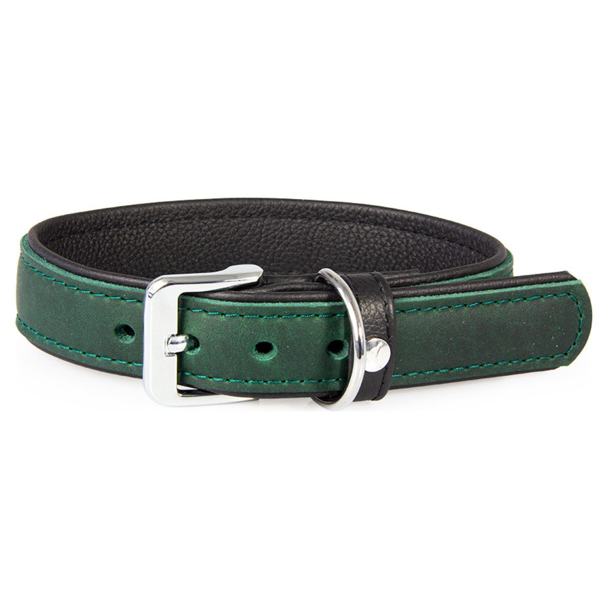 Das Lederband Hunde-Halsband Hundehalsband Vancouver Hunting Green/Black