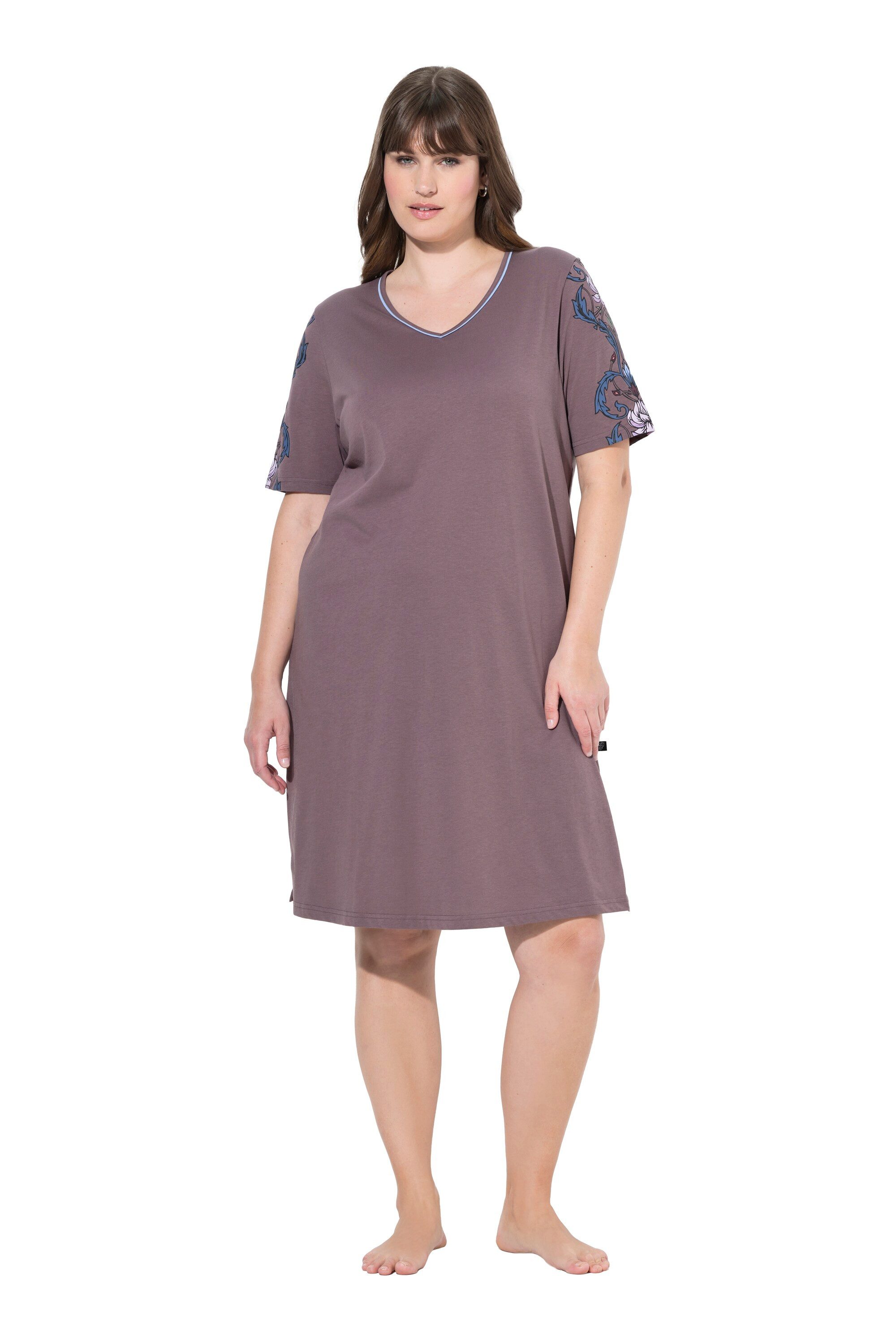 Ulla Popken Bigshirt Bigshirts 2er-Pack Blüten Rundhals/V-Ausschnitt günstig online kaufen