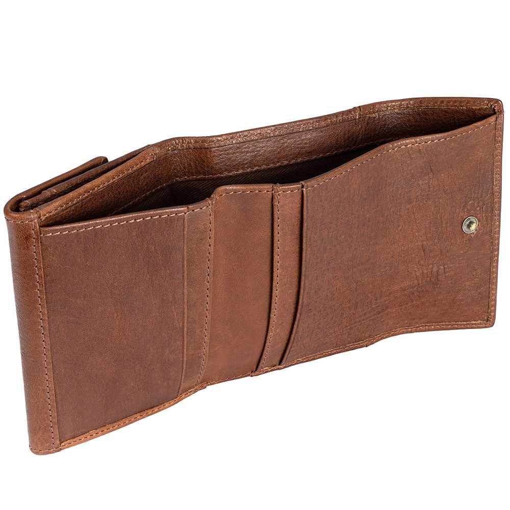 BRANCO Mini Geldbörse Kleine Damen-Geldbörse / Portemonnaie, Leder Braun, Branco 35250