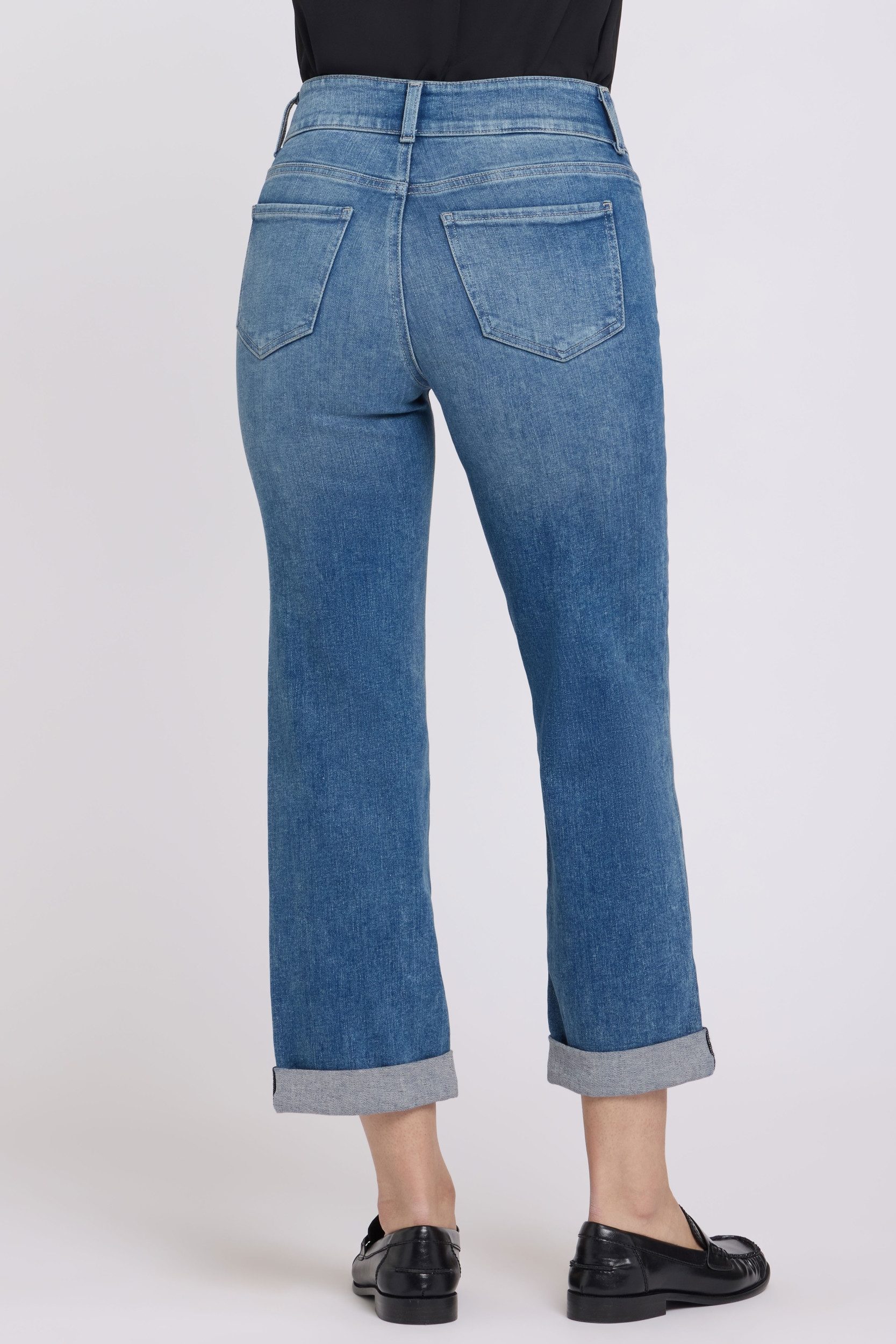 NYDJ Straight-Jeans Bailey Relaxed Straight Crop Jeans in Re-New Denim mit High Rise