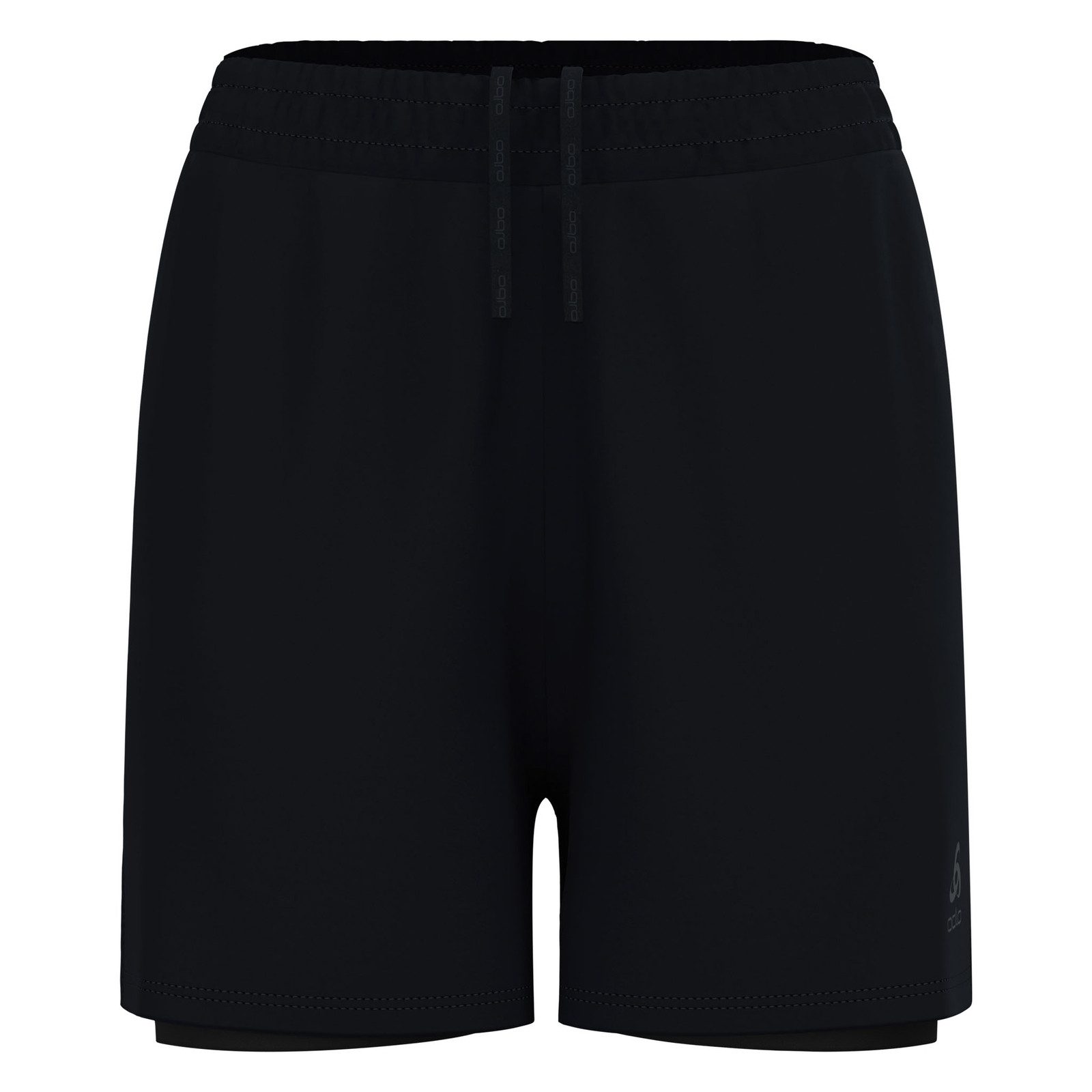 Odlo 2-in-1-Hose 2-in1 Short Essentials 4 Inch mit Odlo-Logo auf linkem Bein