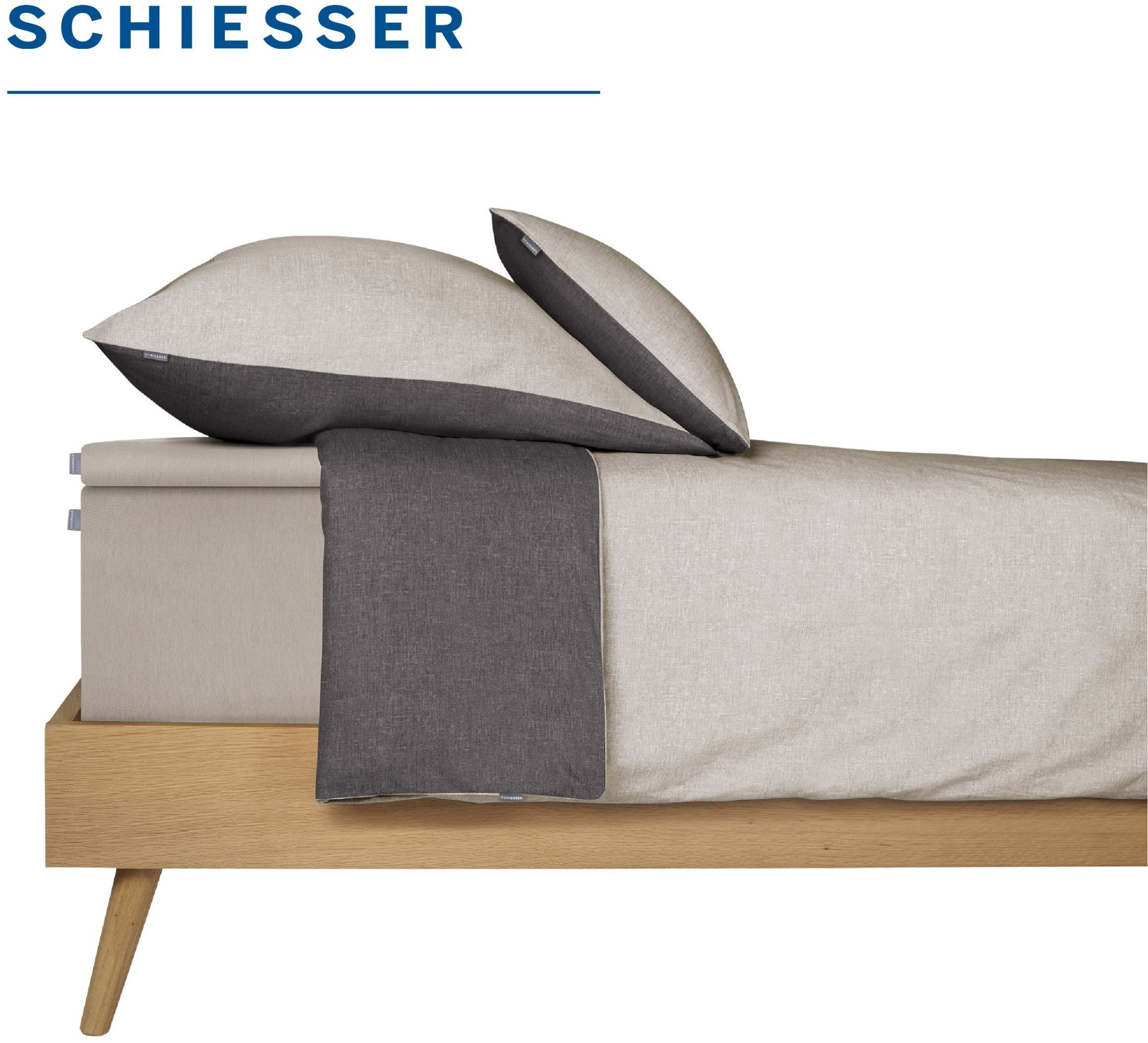 Schiesser Spannbettlaken Flexi aus 95% Baumwolle und 5% Elastahan in Premium-Qualität, Jersey-Elasthan, Gummizug: rundum, (1 Stück), für hohe Matratzen und Boxs – Bild 4 von 5