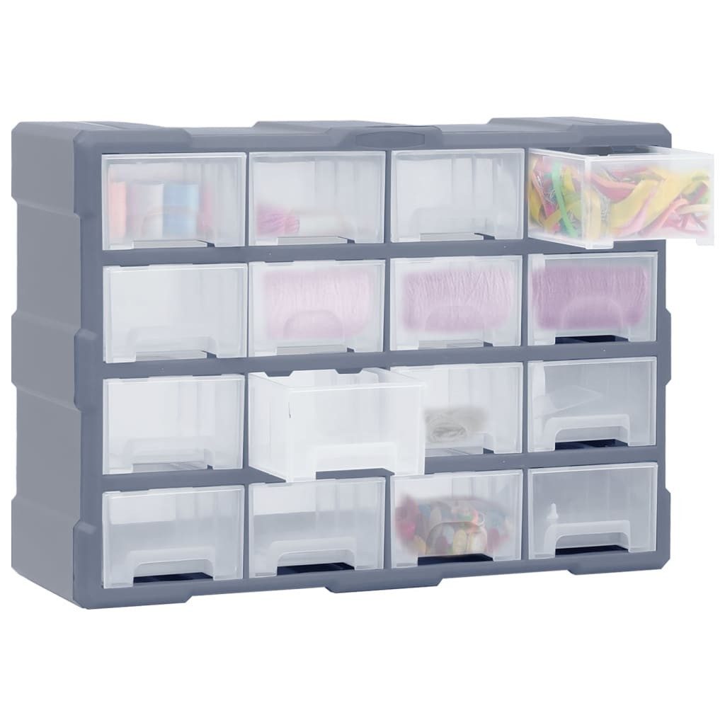 vidaXL Werkzeugkoffer 16 Schubladen Multi-Schubladen-Organizer 16 Schubladen 52x16x37 cm