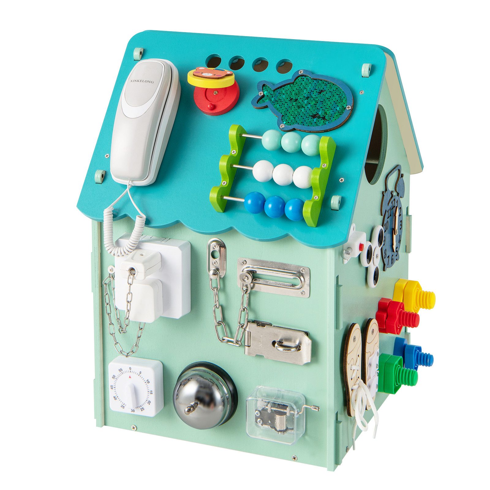 COSTWAY Lernspielzeug Kinder Spielhaus, Montessori Holz Spielzeug günstig online kaufen