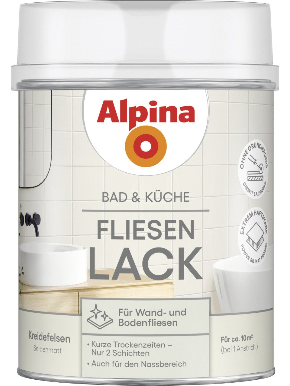 Alpina Fliesenlack Alpina Fliesenlack Bad & Küche 2K kreidefelsen 750