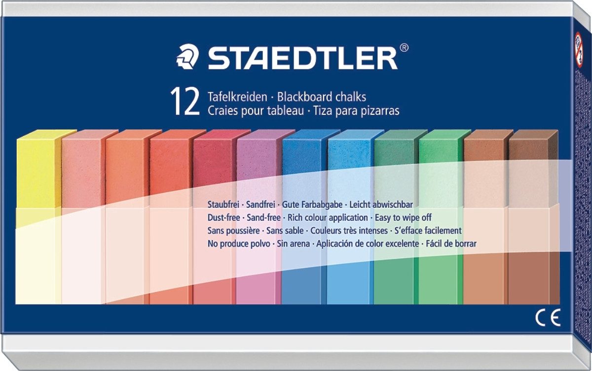 STAEDTLER Vokabelheft Wandtafelkreide farbig VE=12 Stück