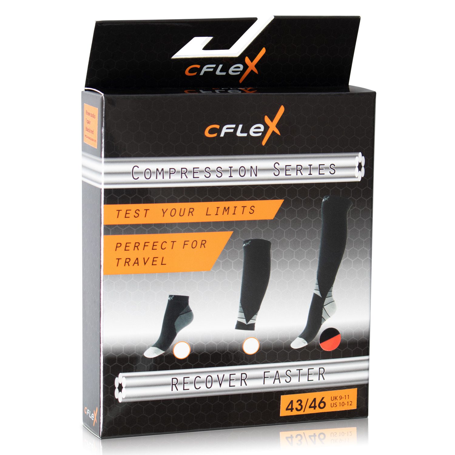 CFLEX Kompressionsstrümpfe Sport Strümpfe Damen/Herren (1/2 Paar) Kompressions Kniestrümpfe – Bild 4 von 5