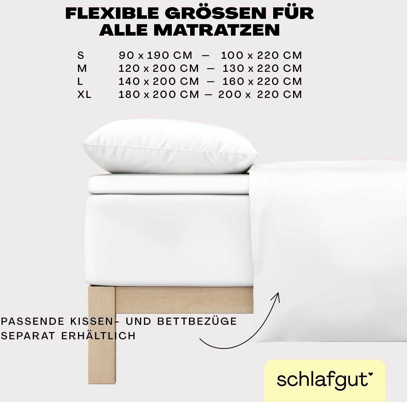 Schlafgut Spannbettlaken EASY Jersey Elasthan Topper, Jersey, Gummizug: rundum, (1 Stück), MADE IN GREEN by OEKO-TEX®