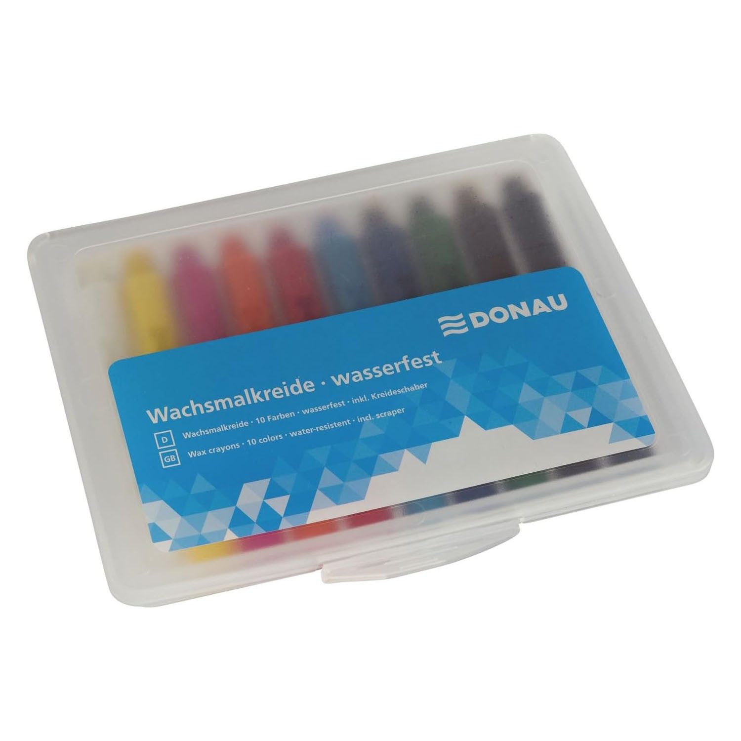 DONAU Wachsmalstift DONAU Wachsmalstifte 10 Stück Schiebehülse Kunststoff Plastik Hülse