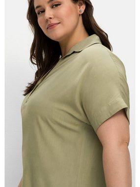 Sheego Tunika Große Größen mit Hemdkragen und V-Ausschnitt