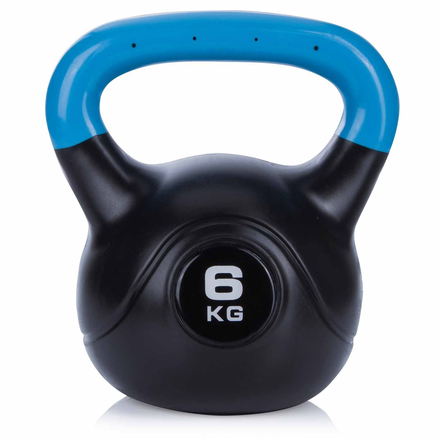 Body & Mind Kettlebell Body & Mind Kettlebell 2–20 kg – Profi Kettlebell mit Kunststoffmantel, (Profi Schwunghantel), Kraftraining Workout Gewicht (6 kg)