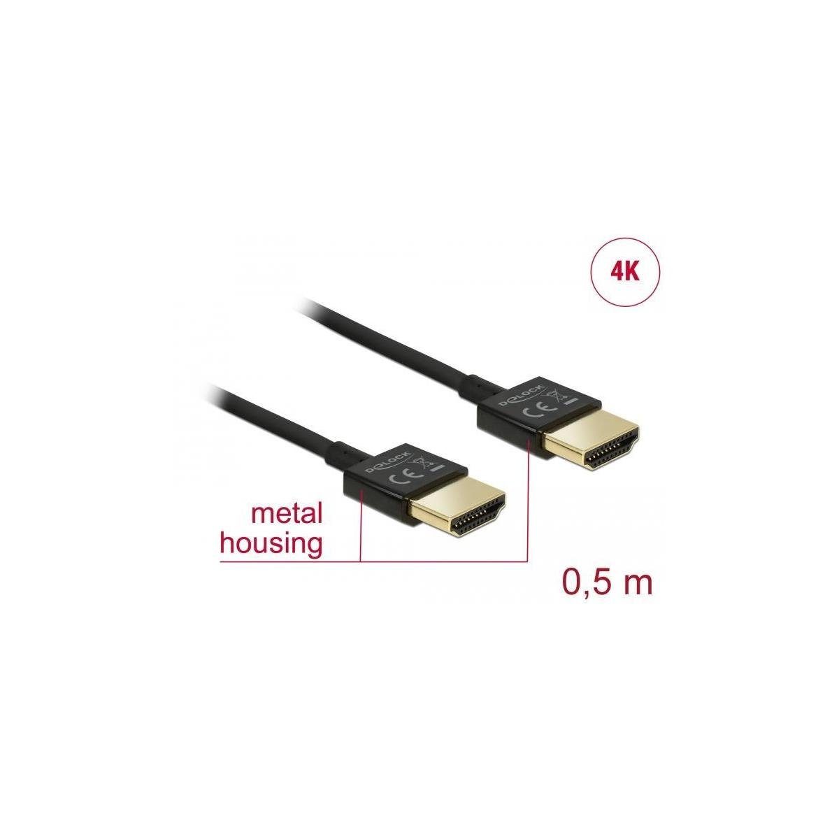 Delock Kabel High Computer-Kabel, Stecker Speed HDMI-A - (50,00 >... HDMI-A, mit HDMI Ethernet HDMI cm)