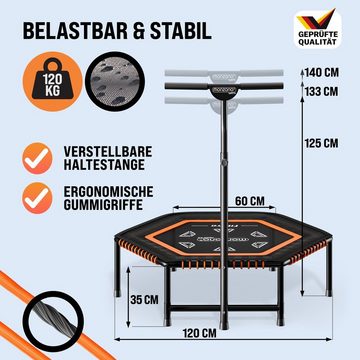 monzana Fitnesstrampolin, Ø 120 cm, (1), MZFT120 Randabdeckung Haltegriff Höhenverstellbar Ø 120cm Indoor