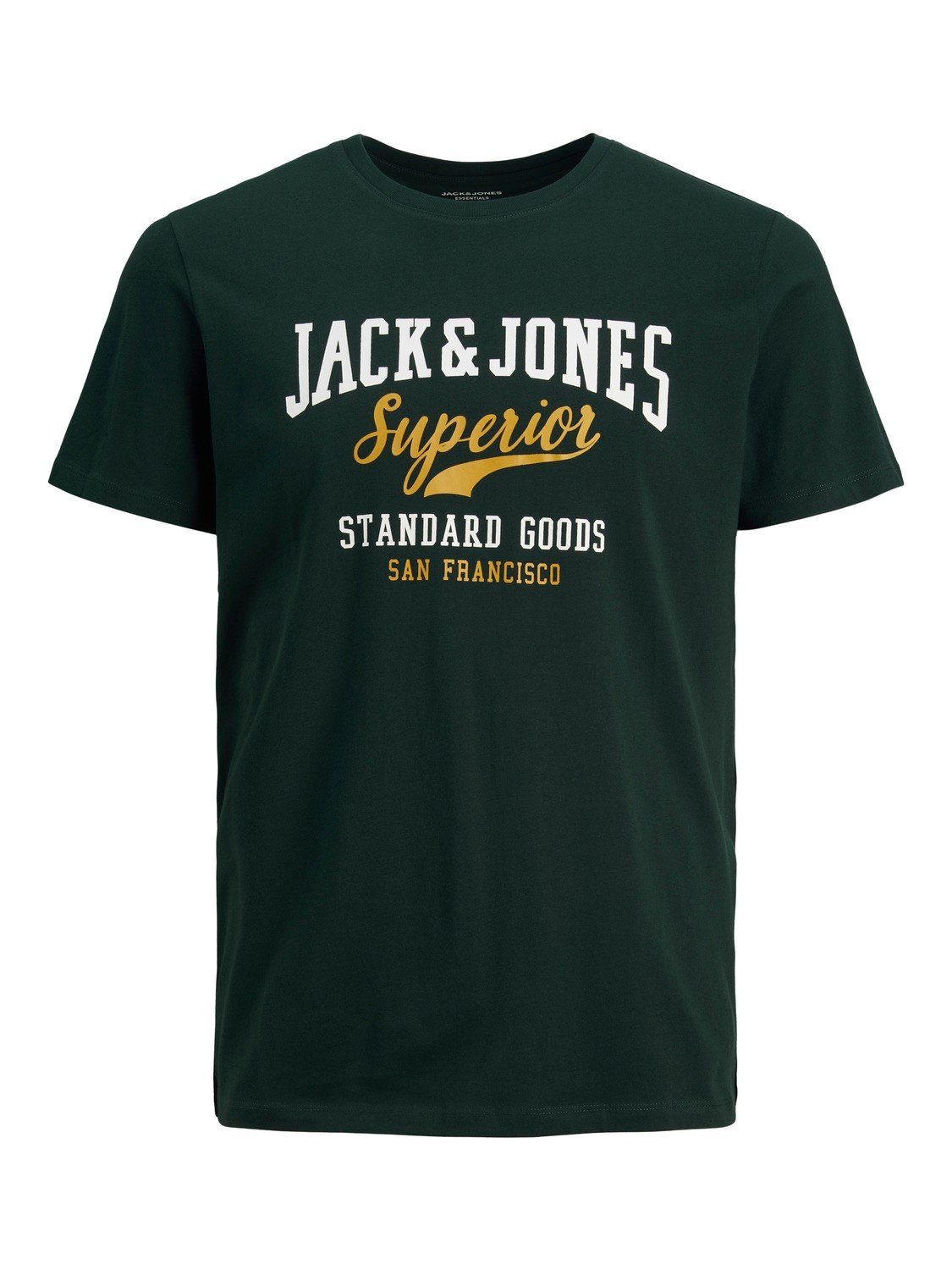 Jack & Jones Stück 2-er Logo in T-Shirt JJELOGO Schwarz-Grün (2-tlg) Rundhals Shirt T-Shirts Pack 4342