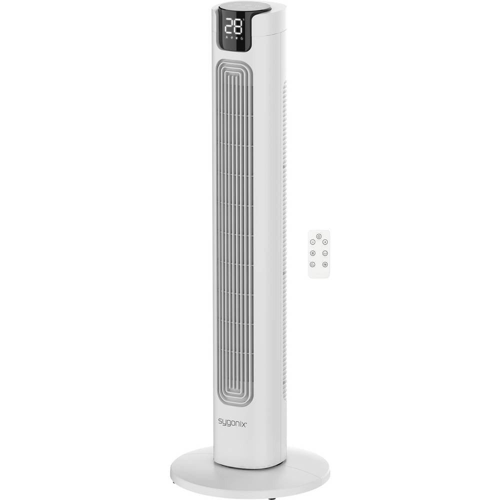 Sygonix Bodenventilator Turmventilator 50 W (x H) 315 mm x 942 mm Weiß Timer, LED-Display