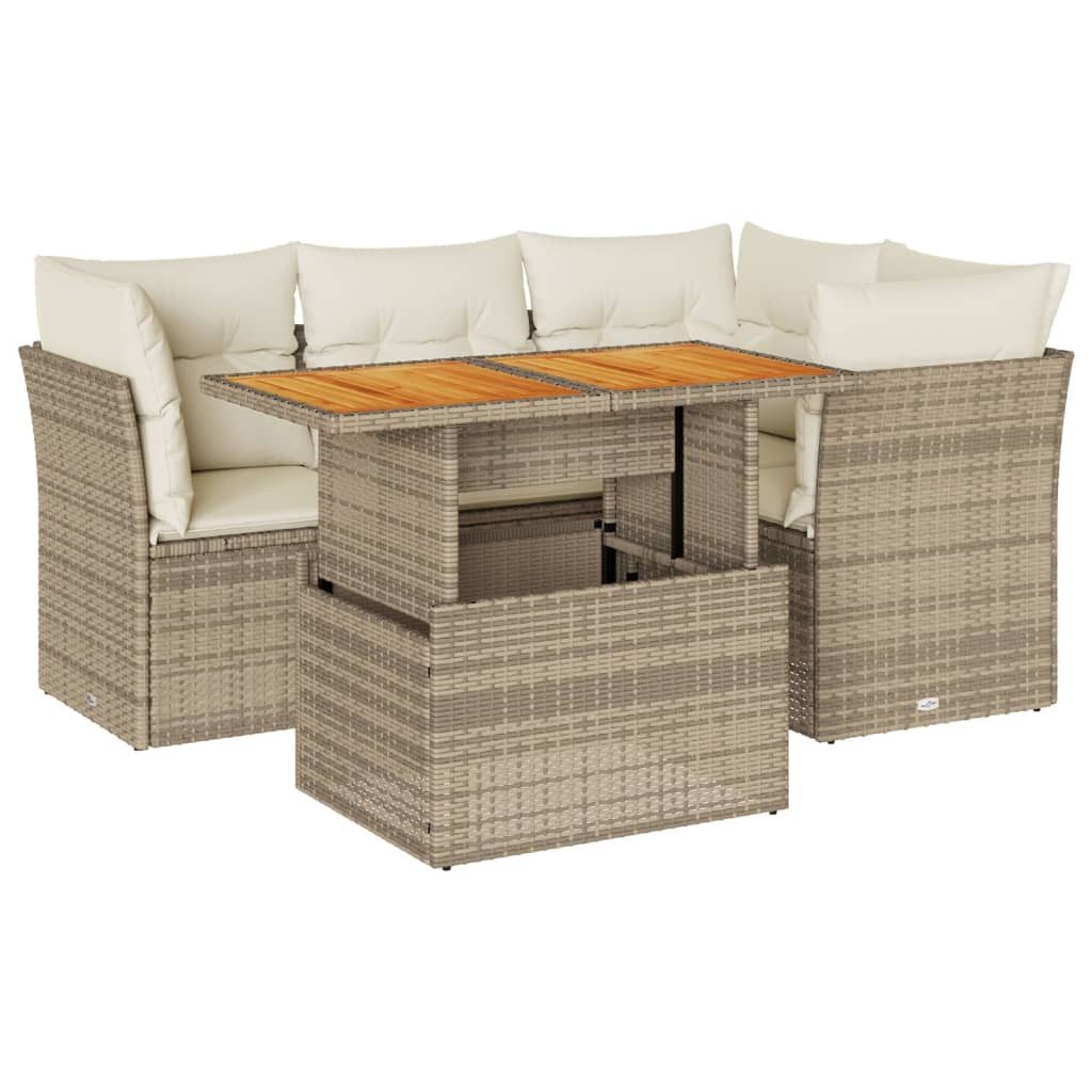 vidaXL Gartenlounge-Set 5-tlg. Garten-Sofagarnitur mit Kissen günstig online kaufen