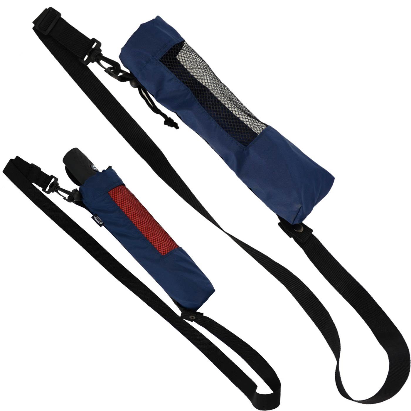 Taschenregenschirm Hülle innovativ Taschenschirme, zum Trekking blau für iX-brella navy Umhängen