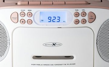 Reflexion RCR2260 Boombox (UKW PLL Stereo Radio, 20 W, Tragbare Boombox CD/Radio/Kassette, LCD-Display, AUX-Eingang, Kopfhörer-Anschluss)