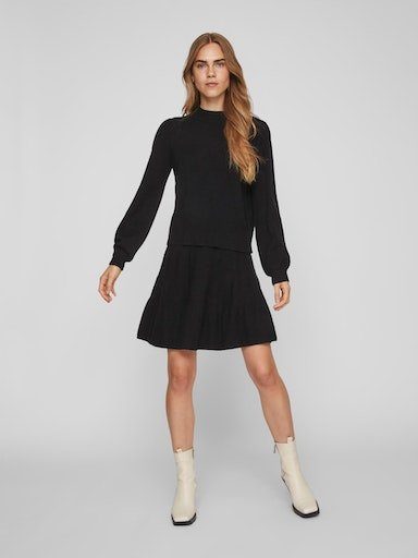 Vila Rundhalspullover VIRIL TURTLE-NK BALLOON L/S TOP - NOOS Materialmix, regular fit
