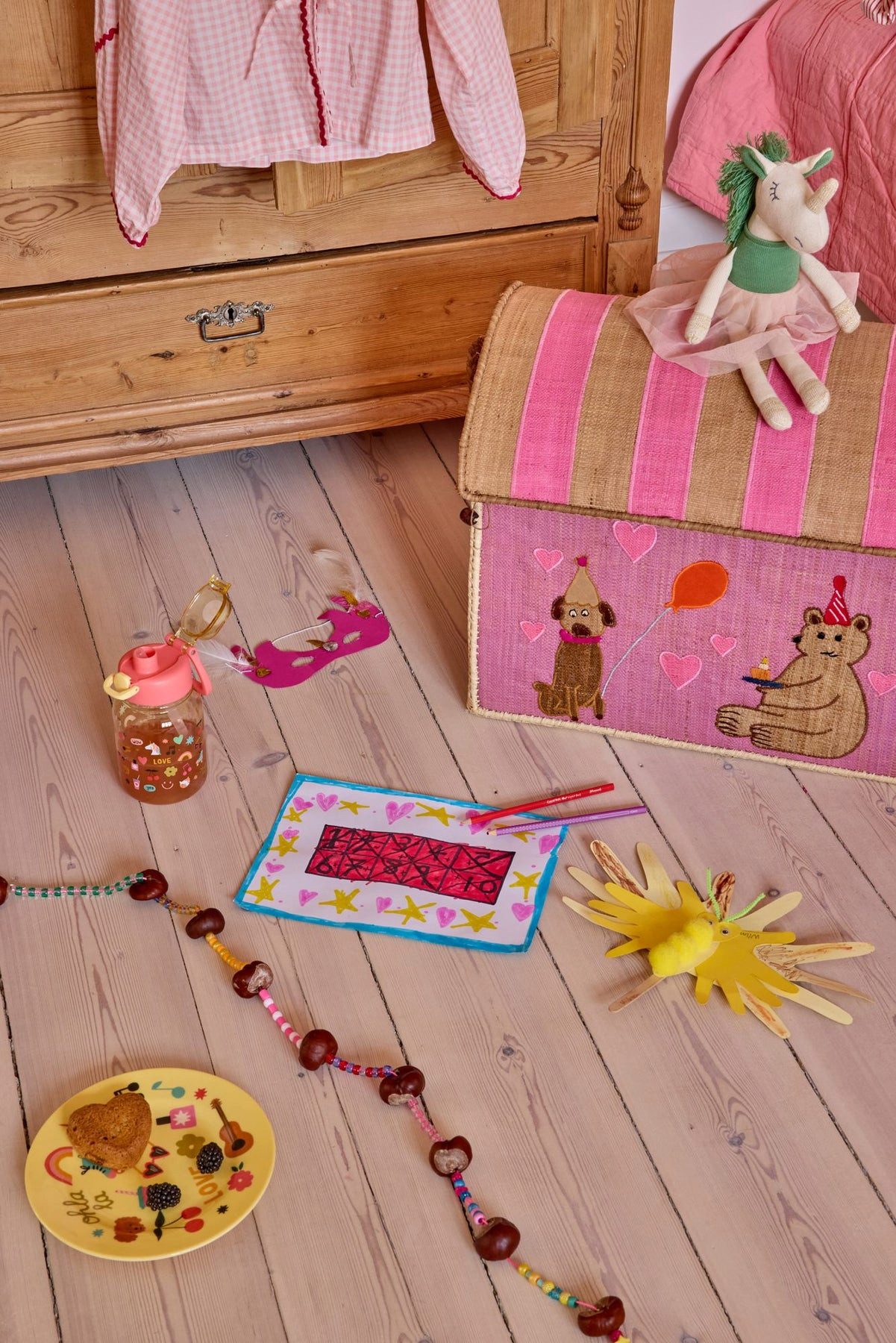 rice Kunststoffteller Rice Melamin Kinderteller - Soft Yellow Unicorn Love Ø 20cm