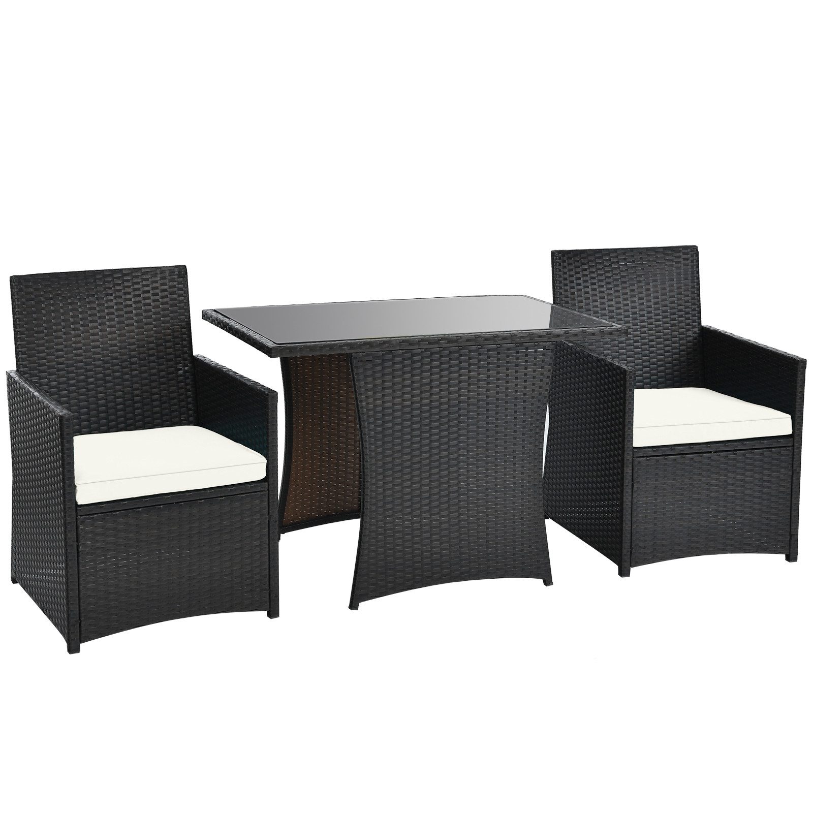 KOMFOTTEU Balkonset Gartenmöbel-Set, Rattan Sitzgruppe inkl. Kissen