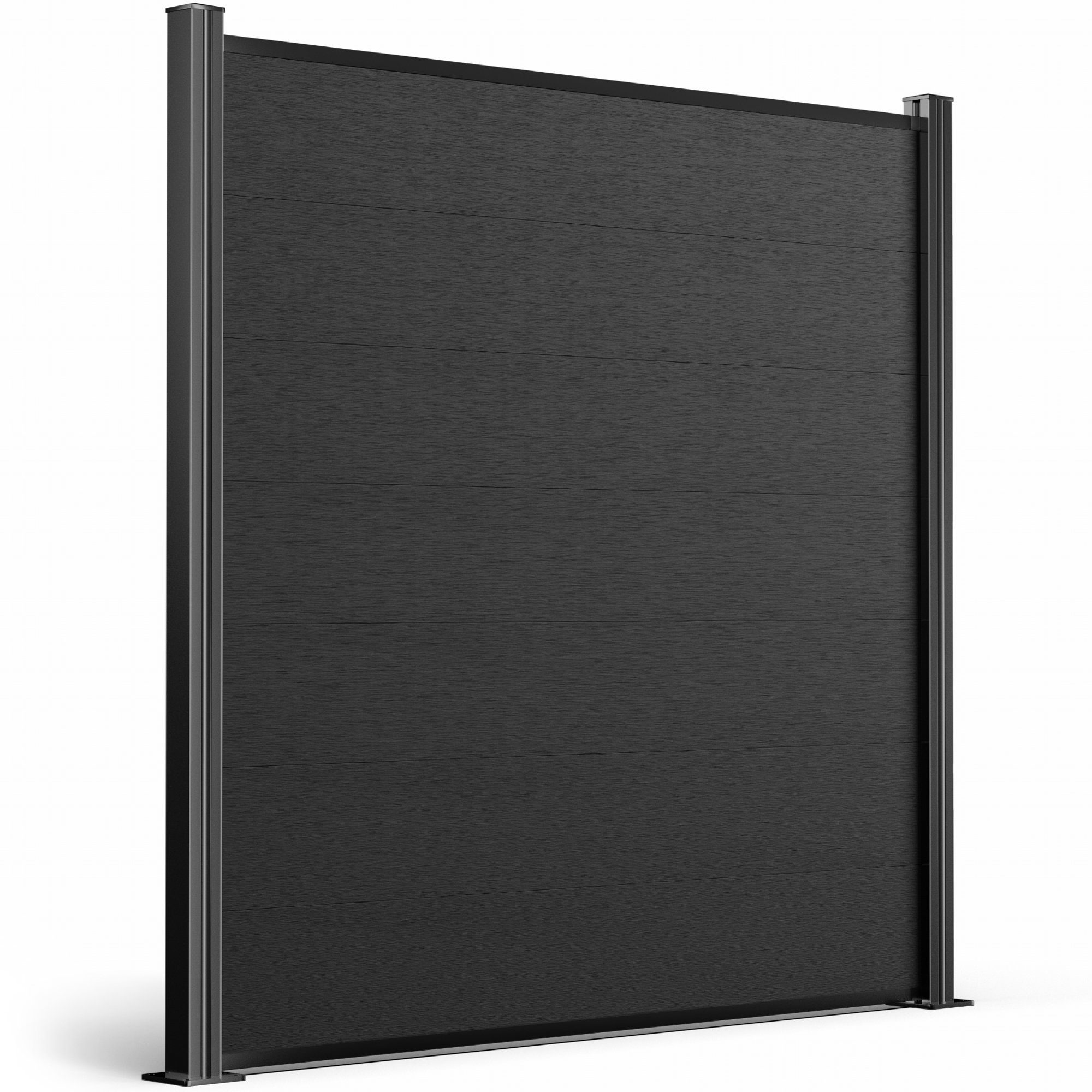 DeToWood Gartenzaun WPC Zaun Royal Plus Anthrazit, (Komplettset, Komplettset Inklusive Pfosten und Montagezubehör), Stabile Bauweise durch Pfosten aus Aluminium