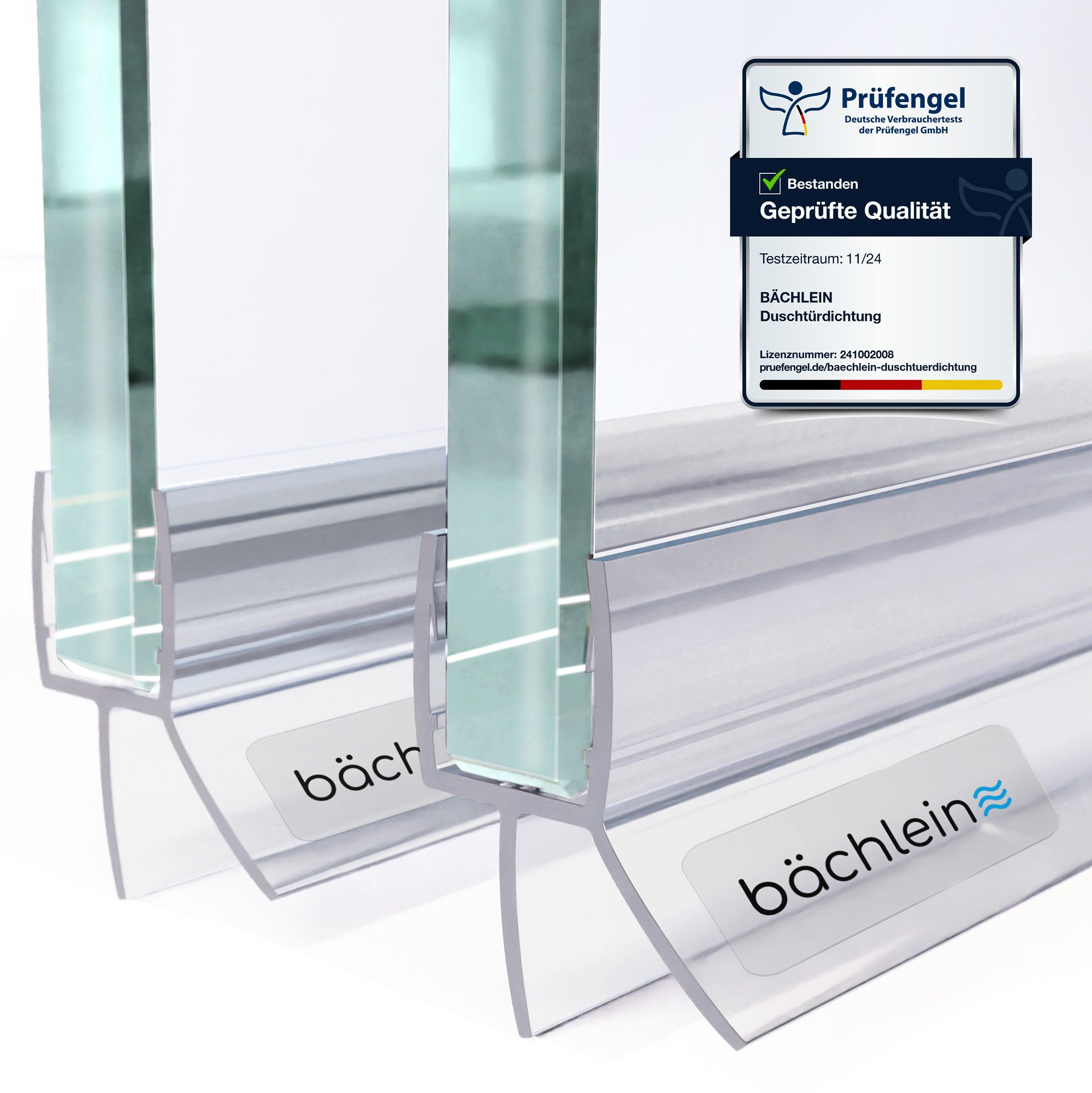 Bächlein Duschdichtung Duschtürdichtung - 6 bis 10 mm Glasstärke, UV- und schimmelbeständig