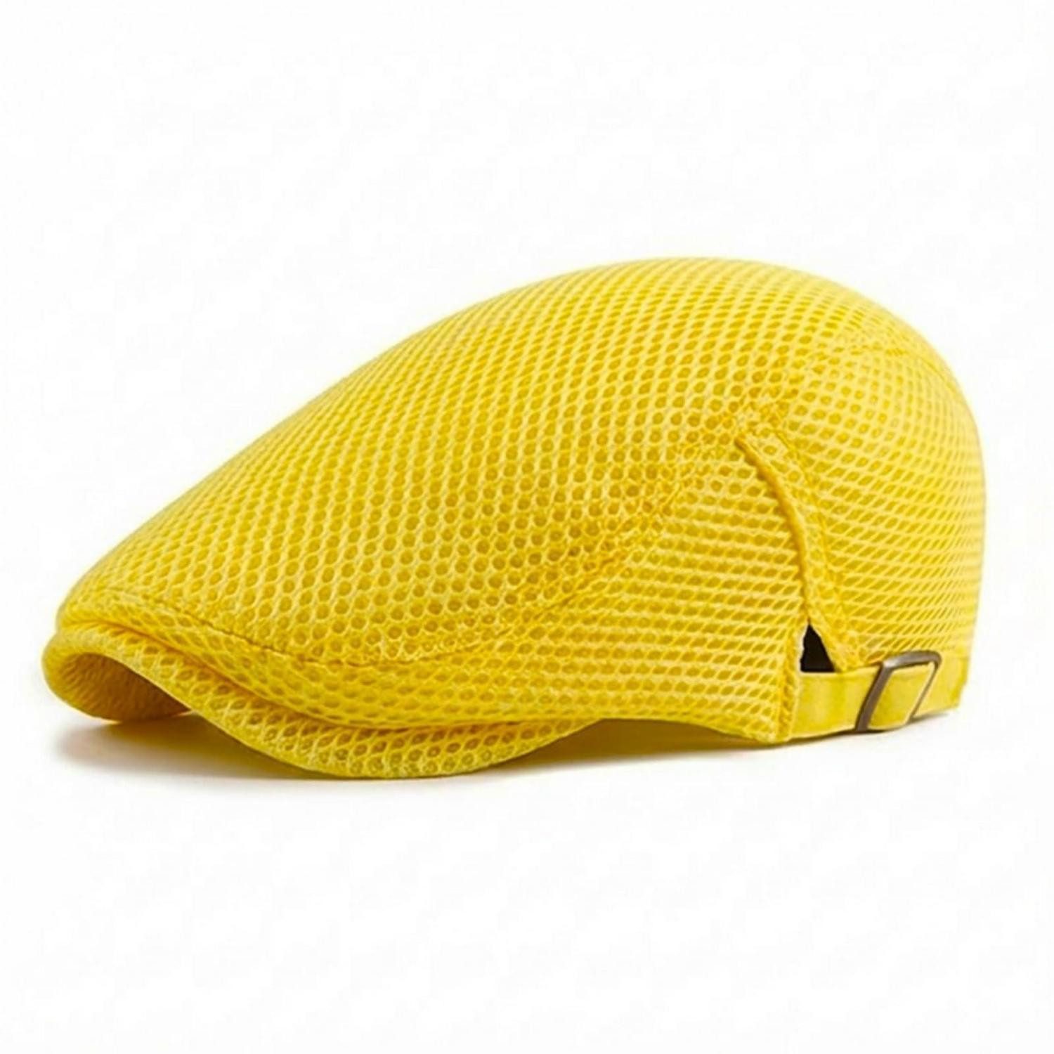 Schiebermütze Schirmmütze Flatcap Herren Mesh Atmungsaktiv Einstellbar M-L Gelb