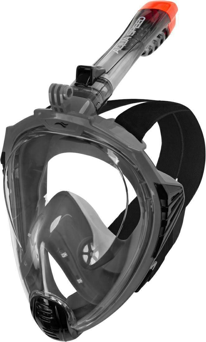 Aqua Speed Schnorchel Full Face Schnorchelmaske: 180° Panorama-Sicht & Ultra-Dry-Technologie (Schnorchelmaske inkl. Tragebeutel & Action-Cam-Halterung), Anti-Rutsch-Kopfbänder