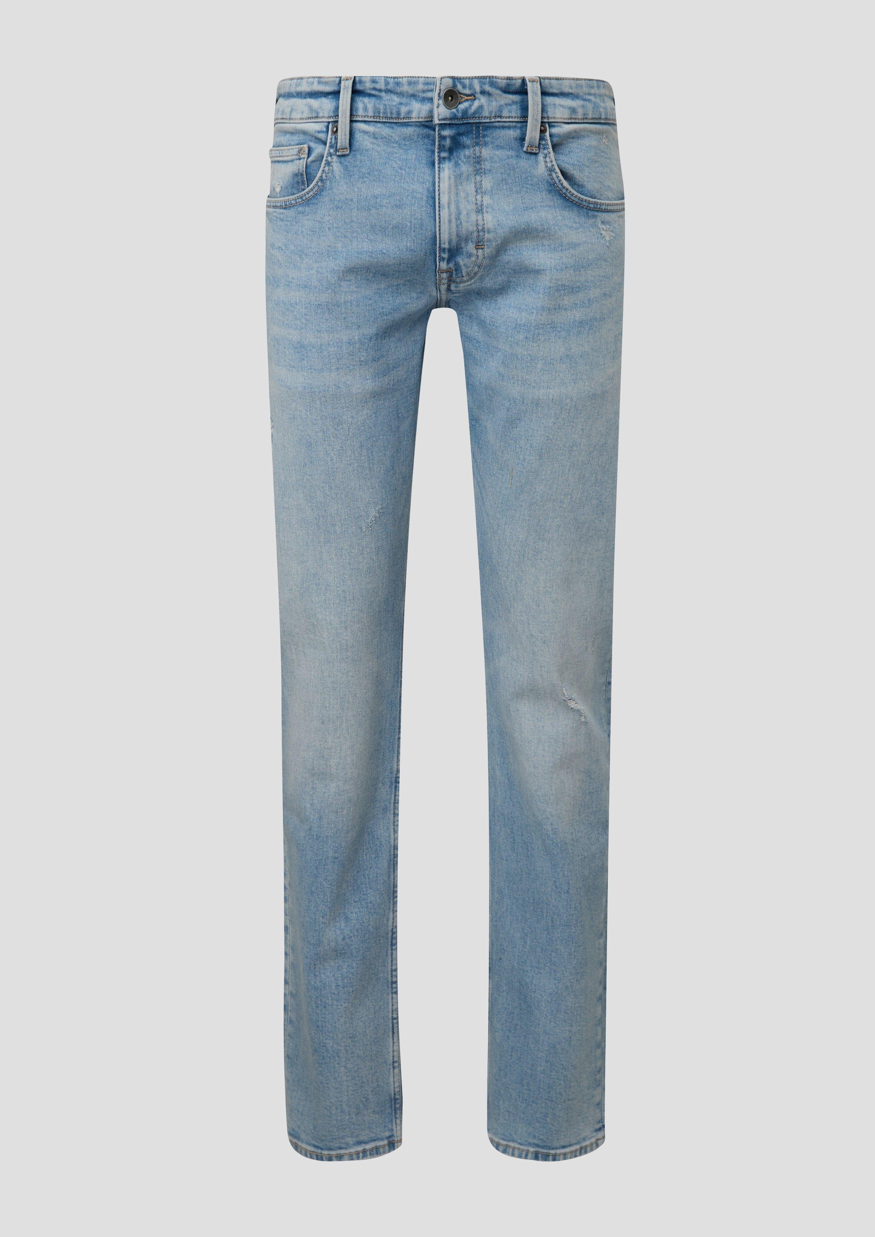 Waschung, Fit / QS / Jeans / Mid Slim Destroyes Rise Leg Rick Slim Stoffhose
