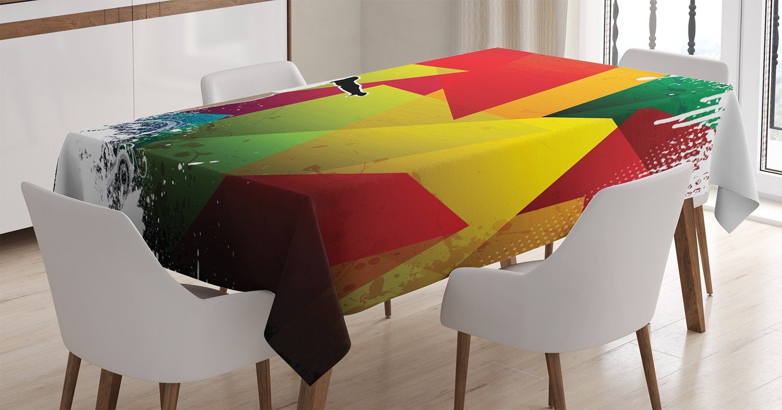 Bereich Bunt Farbfest Farben, Kunst Für Tischdecke den geeignet Abakuhaus Waschbar Moderne Basketball Außen Klare