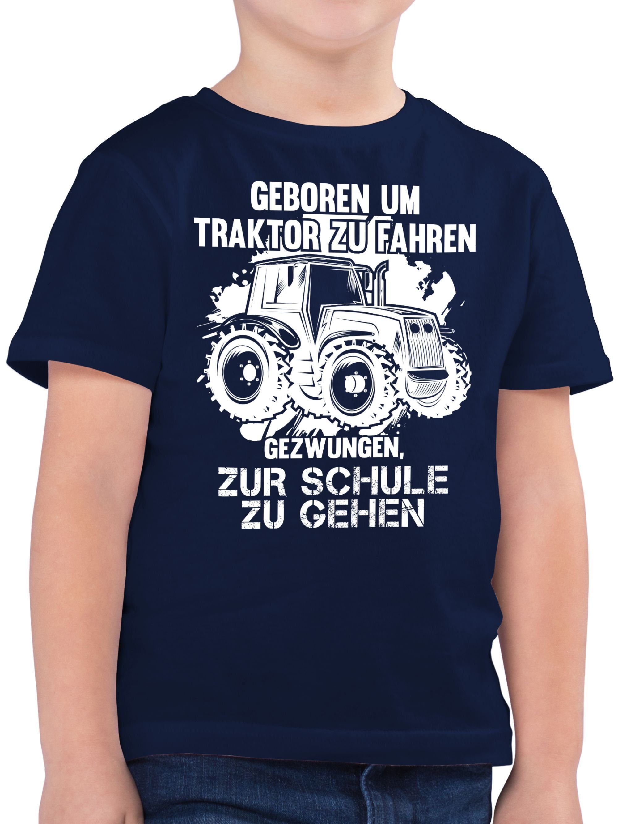 Shirtracer Traktor Geboren Dunkelblau fahren zu um Traktor T-Shirt 03