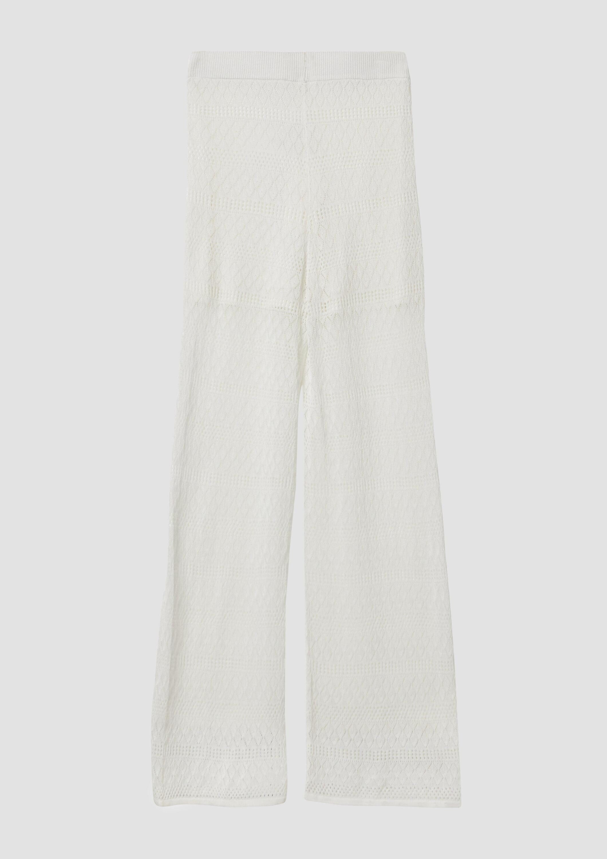 s.Oliver Leggings Leggings Wide-Leg-Hose aus Ajourstrick mit Elastikbund – Bild 2 von 4