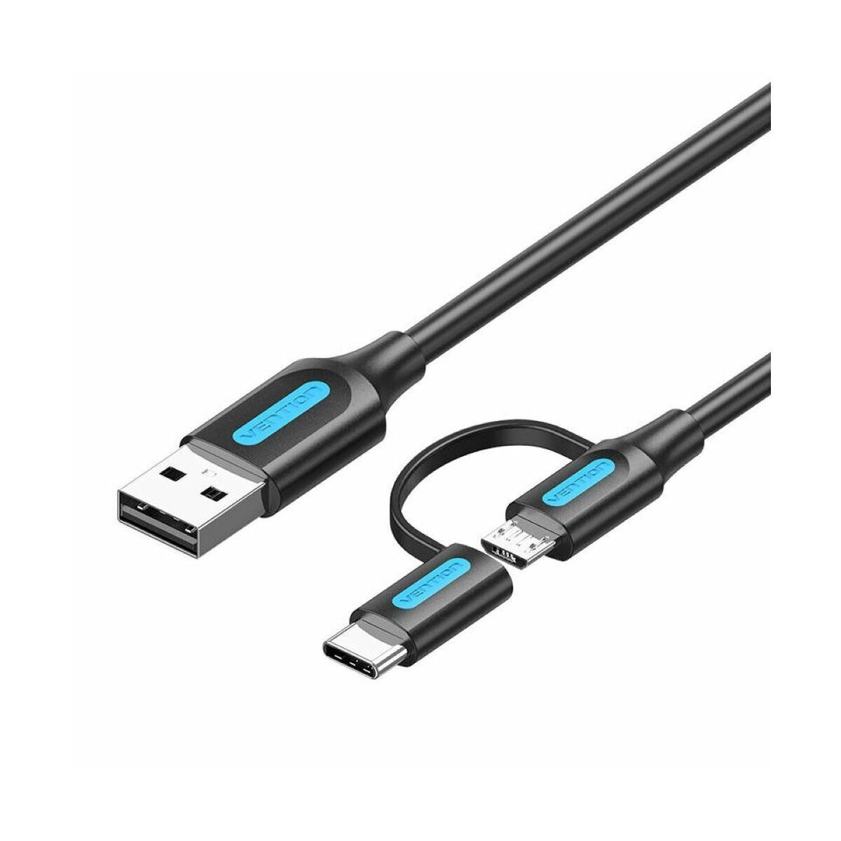 Kabel 2in1 USB 2.0 auf USB-C/Micro USB - USB-Adapter-Kabel 1m Smartphone-Kabel