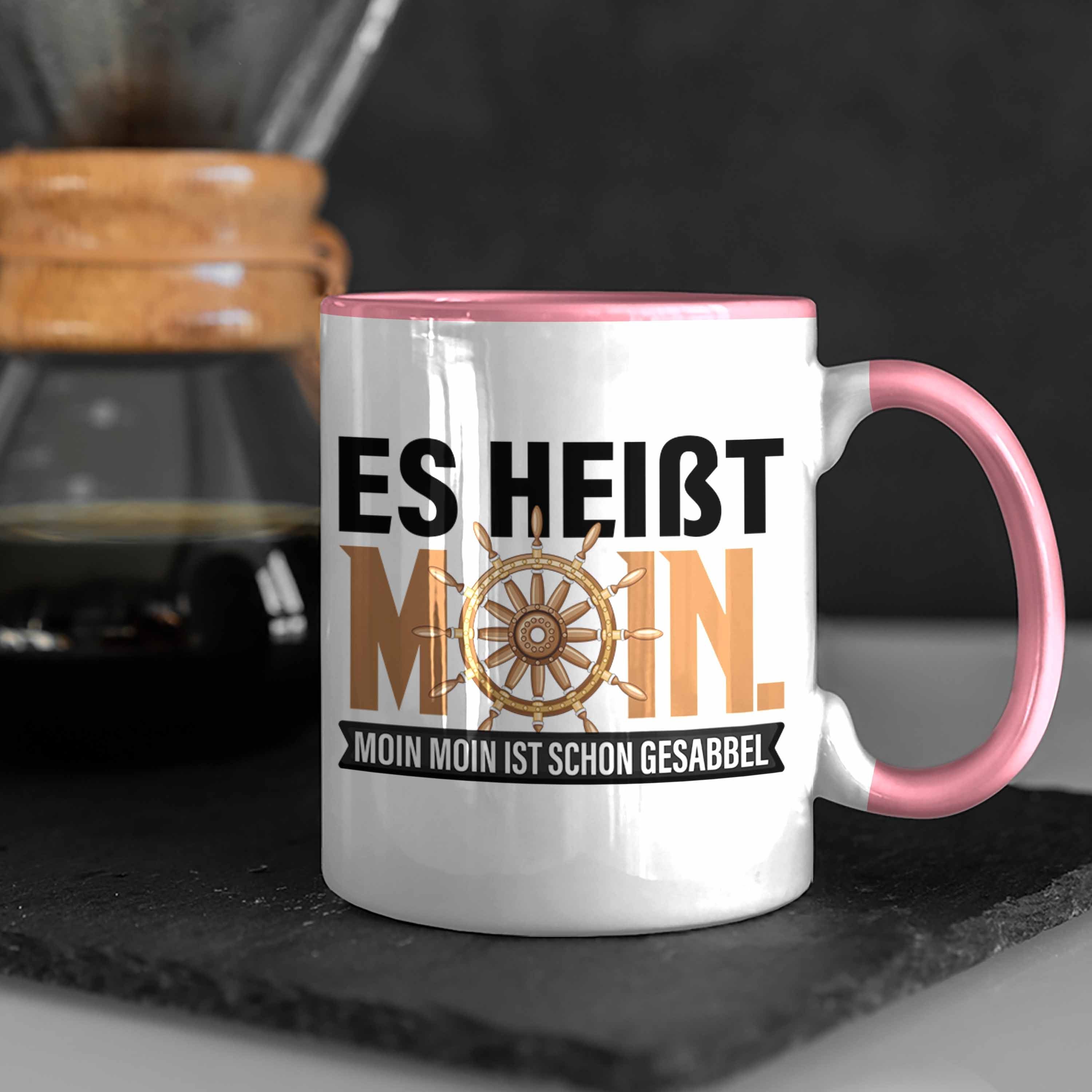 Norddeutsche Tasse für Moin Moin Gesabbel Trendation Tasse Hamburg Rosa Moin Geschenk
