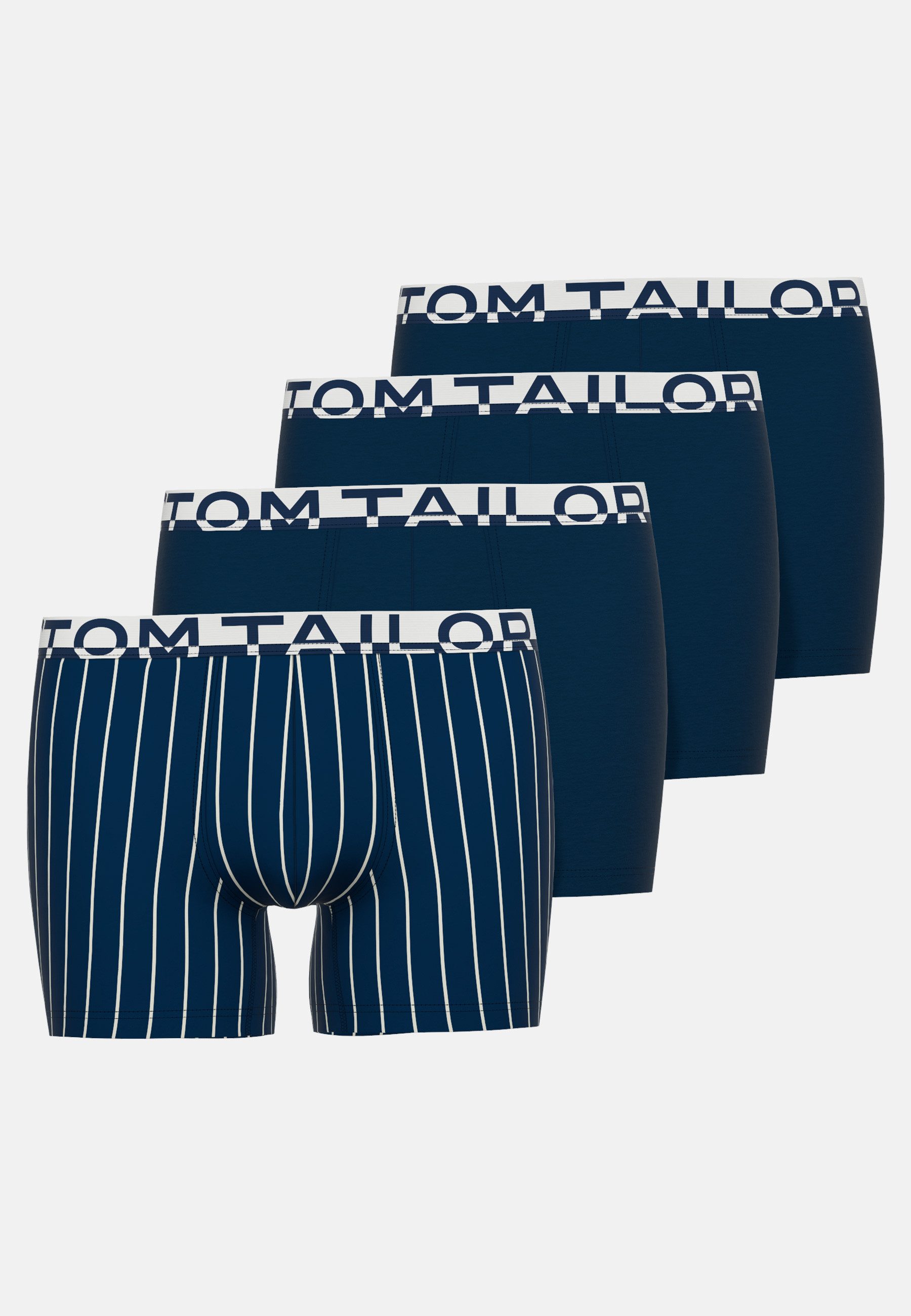 TOM TAILOR Boxershorts Kentucky (4er Pack) weich, bequem, eng, elastisch, Logobund, Baumwollmix