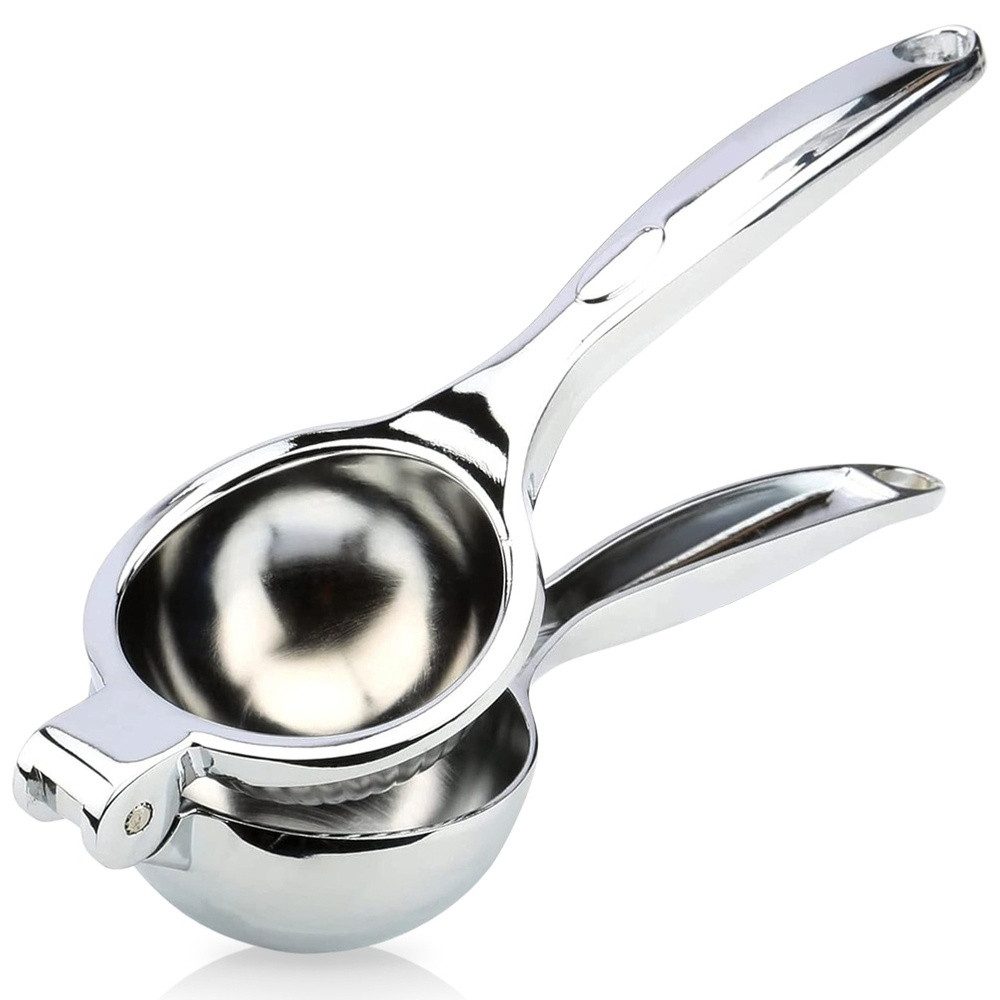 Orion Group Zitruspresse Manuelle in Silber aus Metall LUXY 22x7cm, spülmaschinengeeignet Ergonomische Griffe für Zitronen und Limetten