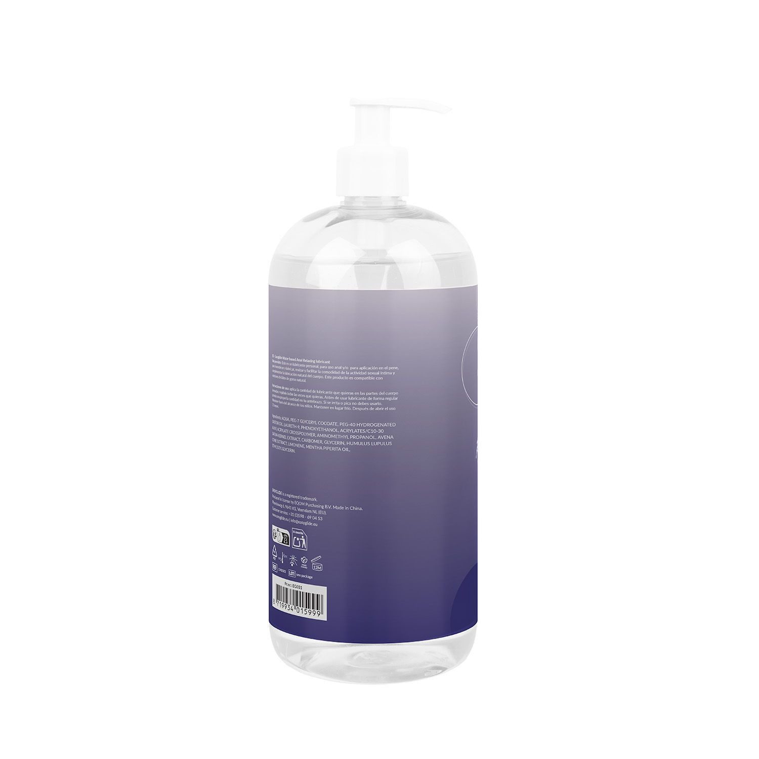 EasyGlide Analgleitgel Anal-Gleitgel - 1000 ml Wasserbasiert Leicht betäubend - Durchsichtig