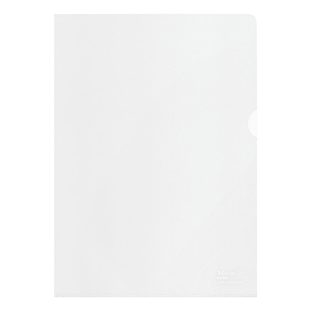 ESSELTE Prospekthülle 100% recycelt, 100 Stück, Format A4, oben / seitlich offen, genarbt