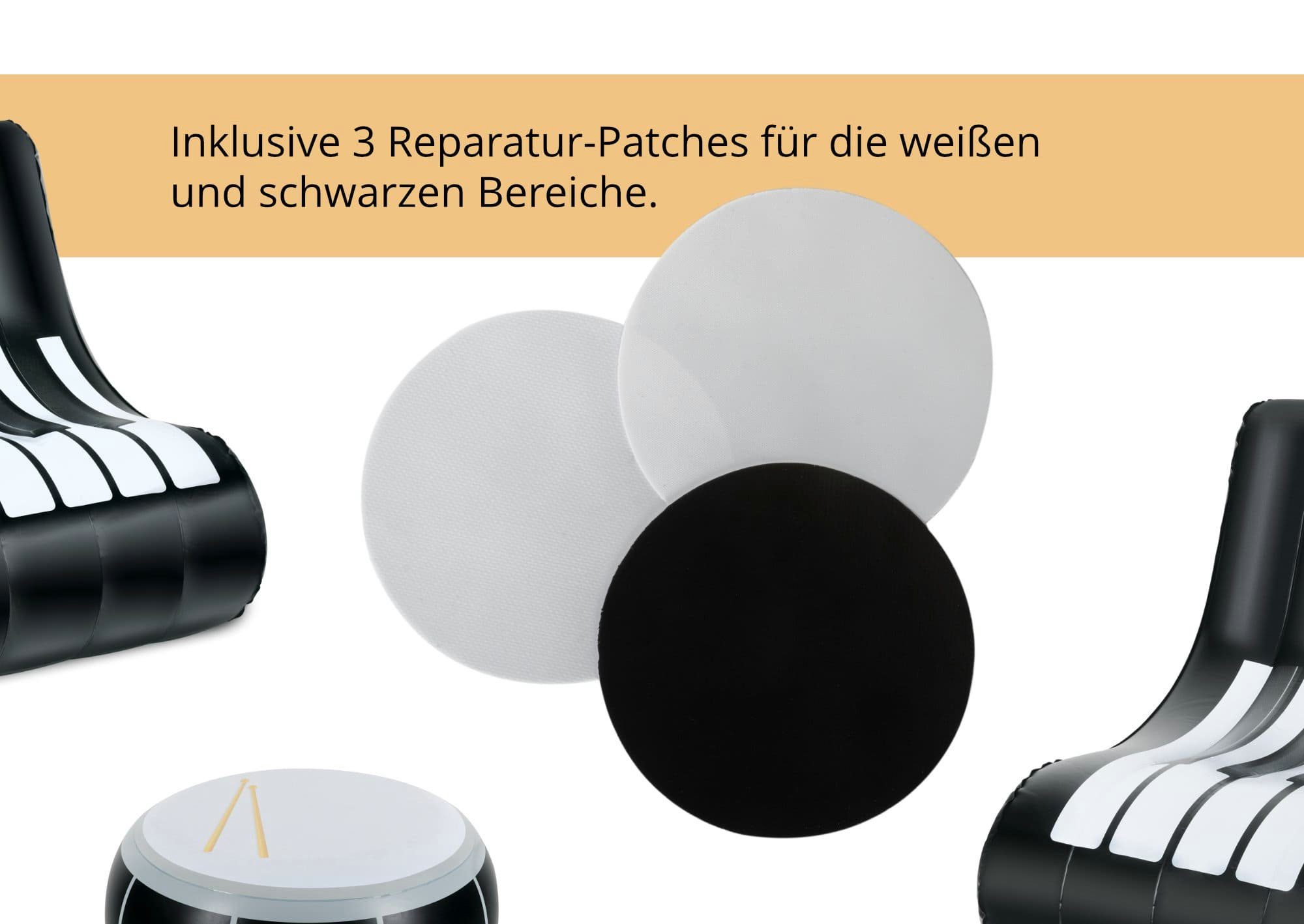 Stagecaptain Luftsofa Aufblasbares Loungemöbel-Set, Bestehend aus einem Tisch, einem Sessel und einem Sofa