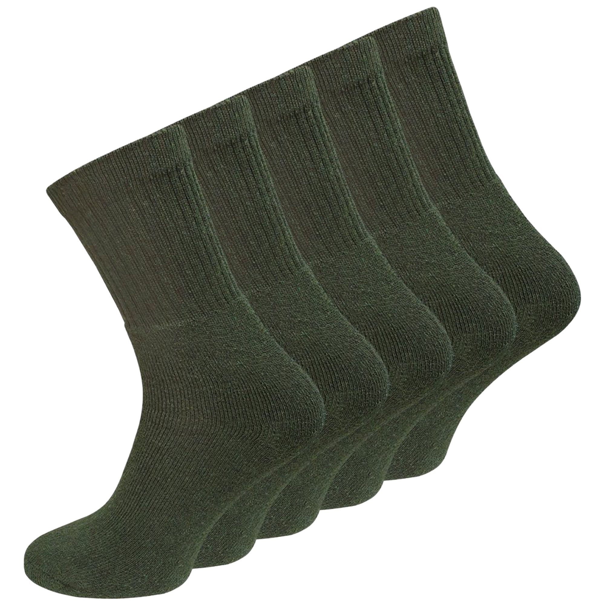 TSB Werk Socken Socken Strümpfe 5-80 Paar Army Arbeitssocken 39-46 Militär, Olivgrün, Baumwolle
