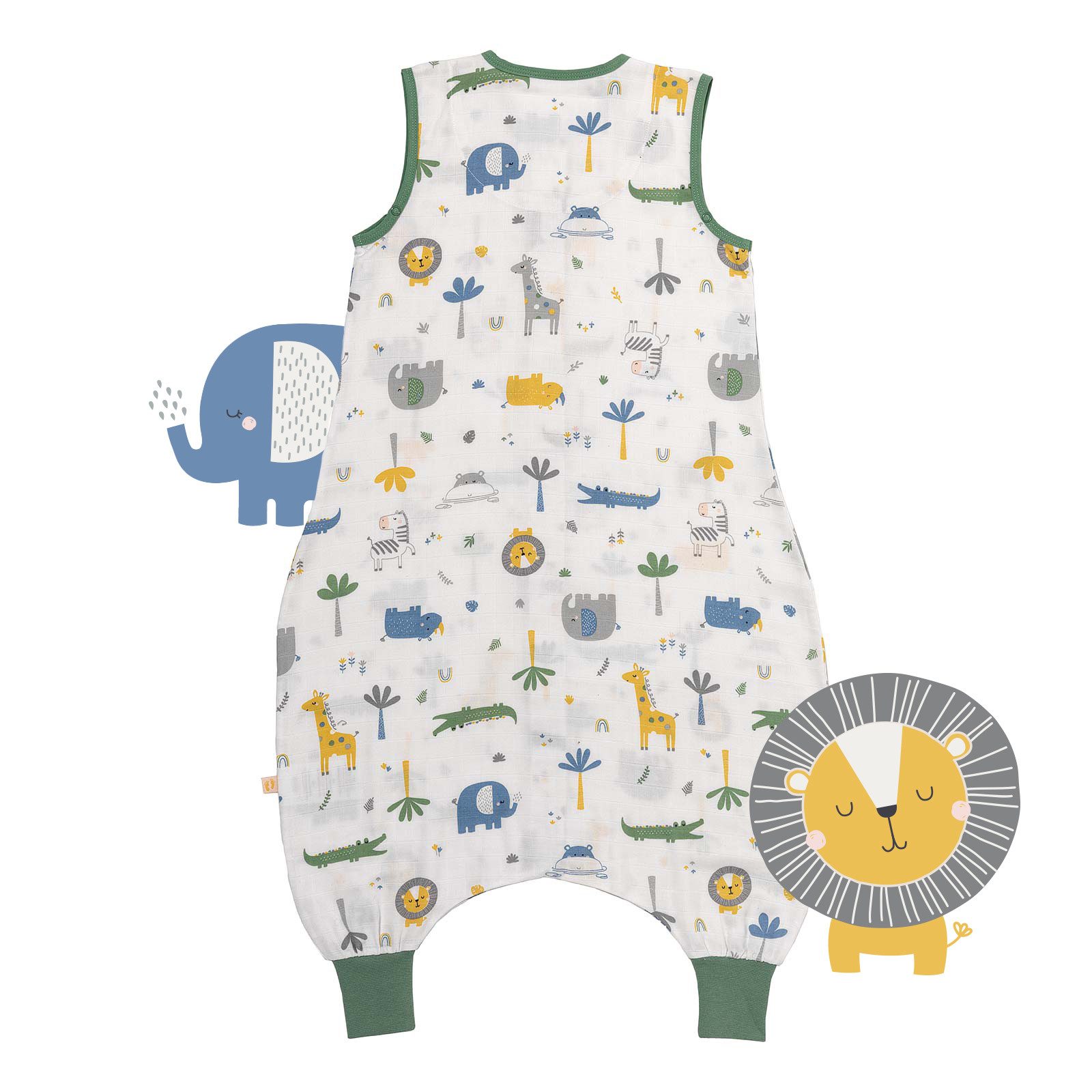 Schlummersack Kinderschlafsack Musselin Schlafsack mit Füßen, 0.5 Tog OEKO-TEX zertifiziert