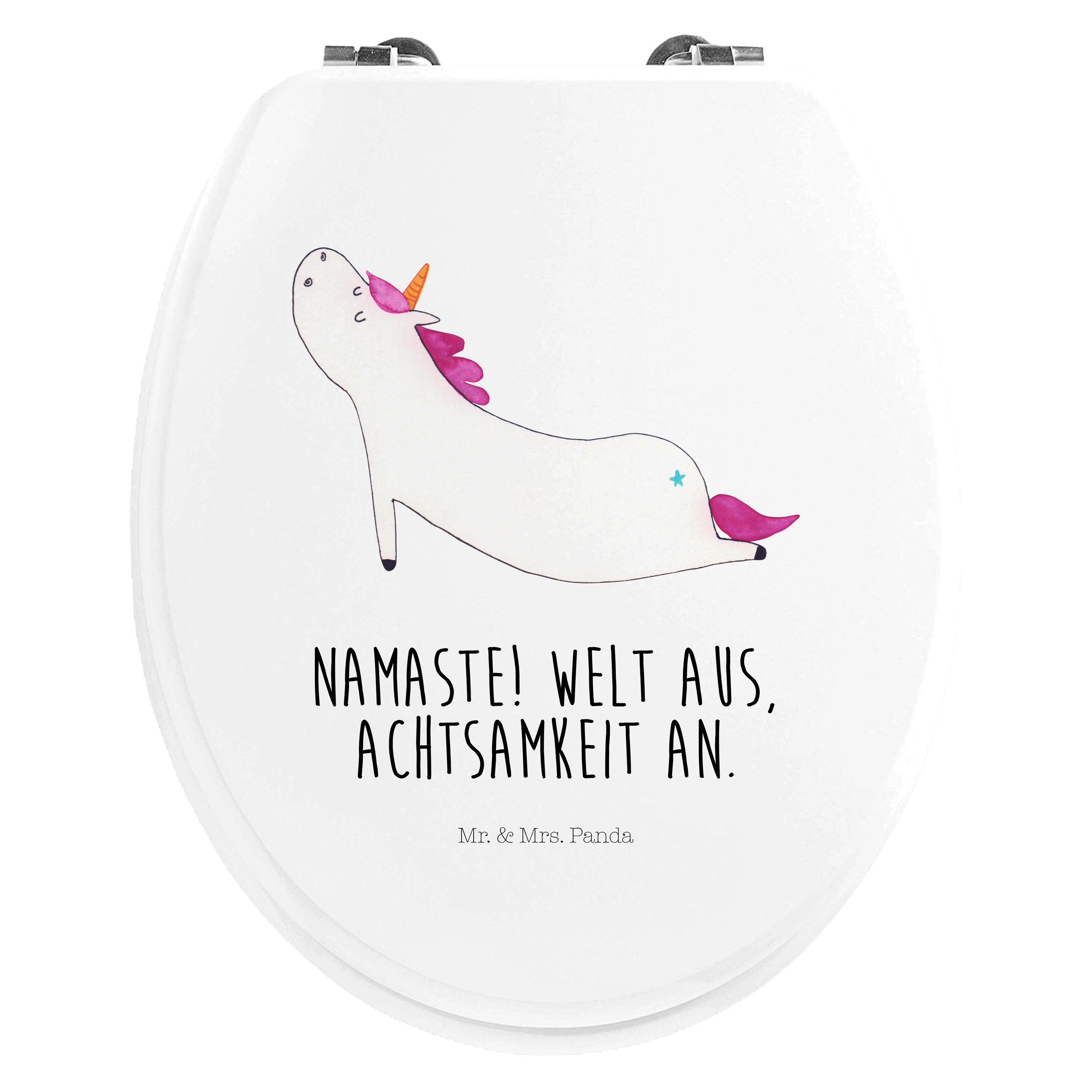 WC-Sitz Einhorn Yoga - Weiß - Geschenk, Einhorn Deko, Einhörner, Entspannung