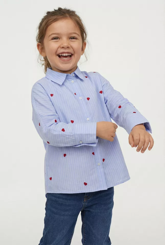 KIDS ONLY Hemdbluse KOGNEW LINAGRACE LS ST.EMB SHRT WVN NOOS