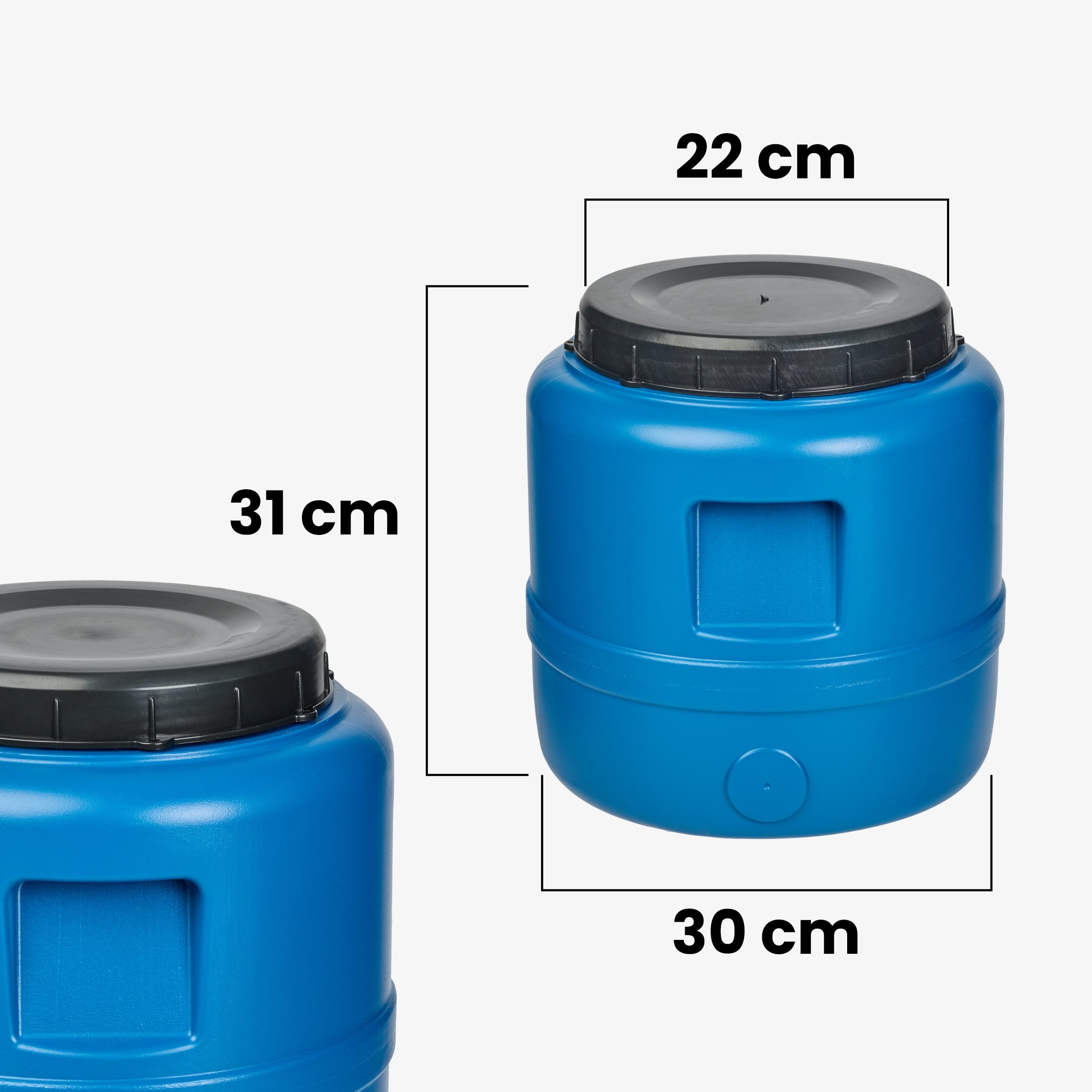 Garronda Regentonne 15 L Weithalsfass aus HDPE Kunststofffass und Wasserbehälter GD-0186, 15 l, (ohne Hahn)