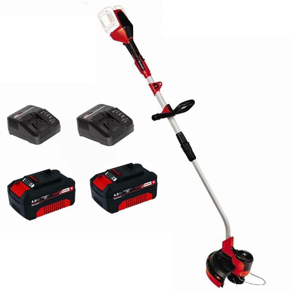Einhell Akku-Rasentrimmer Rasentrimmer GE-CT 36/30 Li E-mit 2 x 18 V Akku 4-0 Ah + Ladegerät