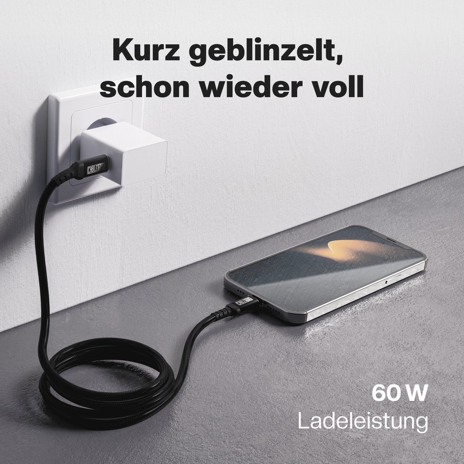 CABLETEX USB C zu Lightning Kabel für iPhone und iPad Ladekabel Lightningkabel, Lightning, USB-C (200 cm), MFi-Zertifizierung – Bild 5 von 5