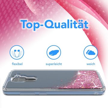 EAZY CASE Handyhülle Glittery Case für Xiaomi Redmi Note 9/Redmi 10X 4G 6,53 Zoll, Glitzerhülle Shiny Slimcover stoßfest Durchsichtig Bumper Case Pink