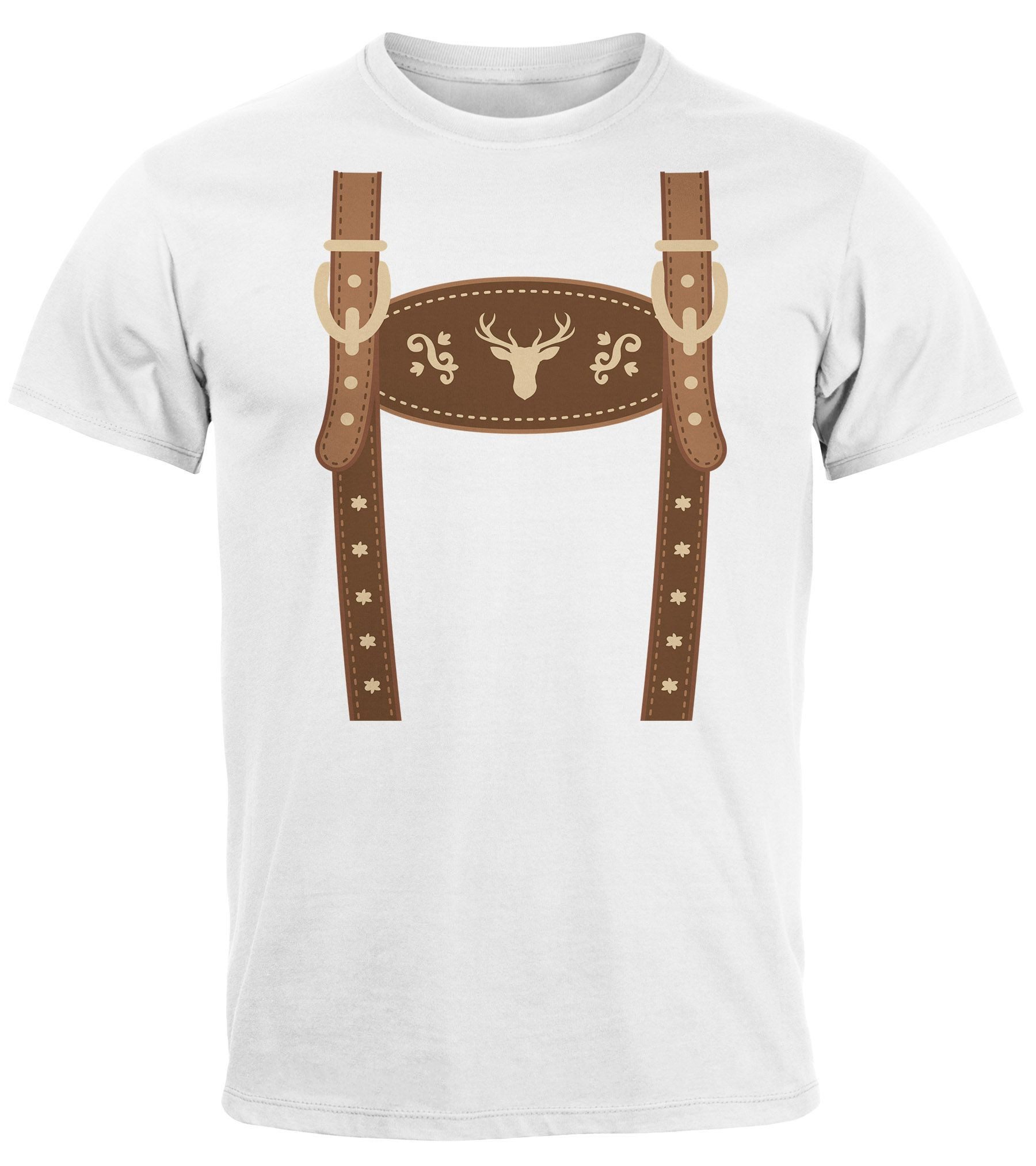MoonWorks Print-Shirt Herren T-Shirt Lederhose Ersatz günstig online kaufen